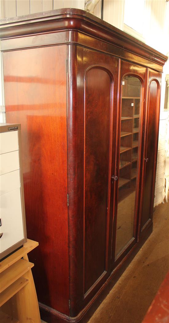 Victorian mahogany three door wardrobe